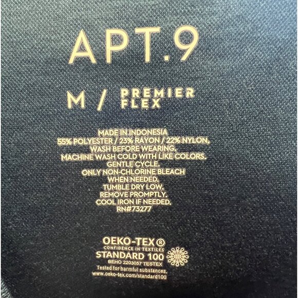 Apt. 9 Premier Flex Henley Shirt Medium Blue Polyester/Nylon - Picture 3 of 3